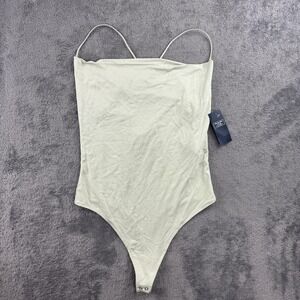Abercrombie & Fitch Soft A&F Drapey Bodysuit Womens Small Green Jersey Stretch